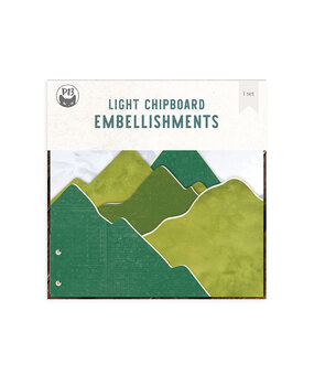 P13 Light Chipboard 8x8 Inch Album Base w/Papers Mountains (P13-ALB-07)