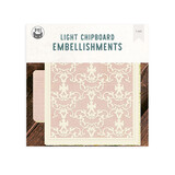 P13 Light Chipboard 8x8 Inch Album Base w/Papers Vintage Window Shutter (P13-ALB-12)