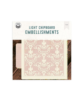 P13 Light Chipboard 8x8 Inch Album Base w/Papers Vintage Window Shutter (P13-ALB-12)