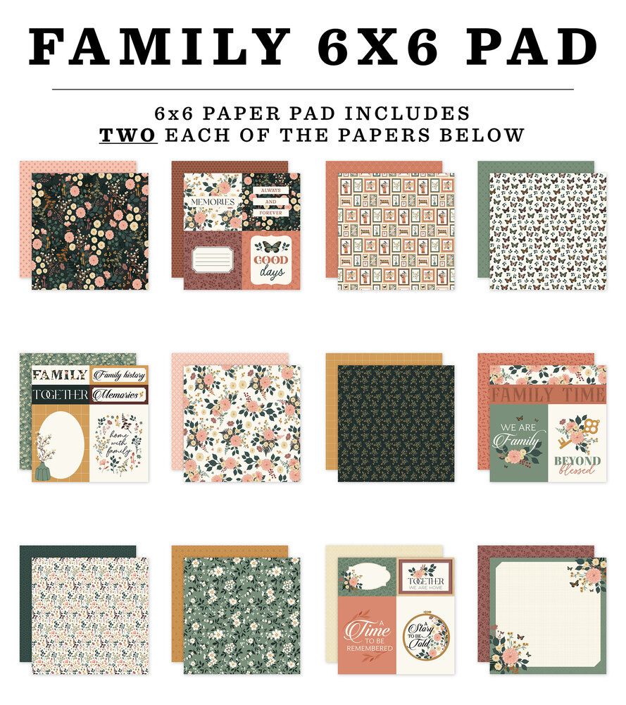 Echo Park Family 6x6 Inch Paper Pad (FAM403023)