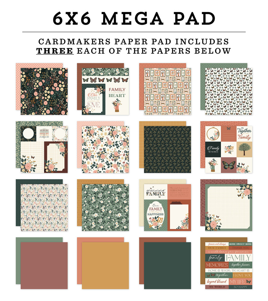 Echo Park Family 6x6 Inch Cardmakers Mega Pad (FAM403031) Echo Park Family 6x6 Inch Cardmakers Mega Pad (FAM403031)