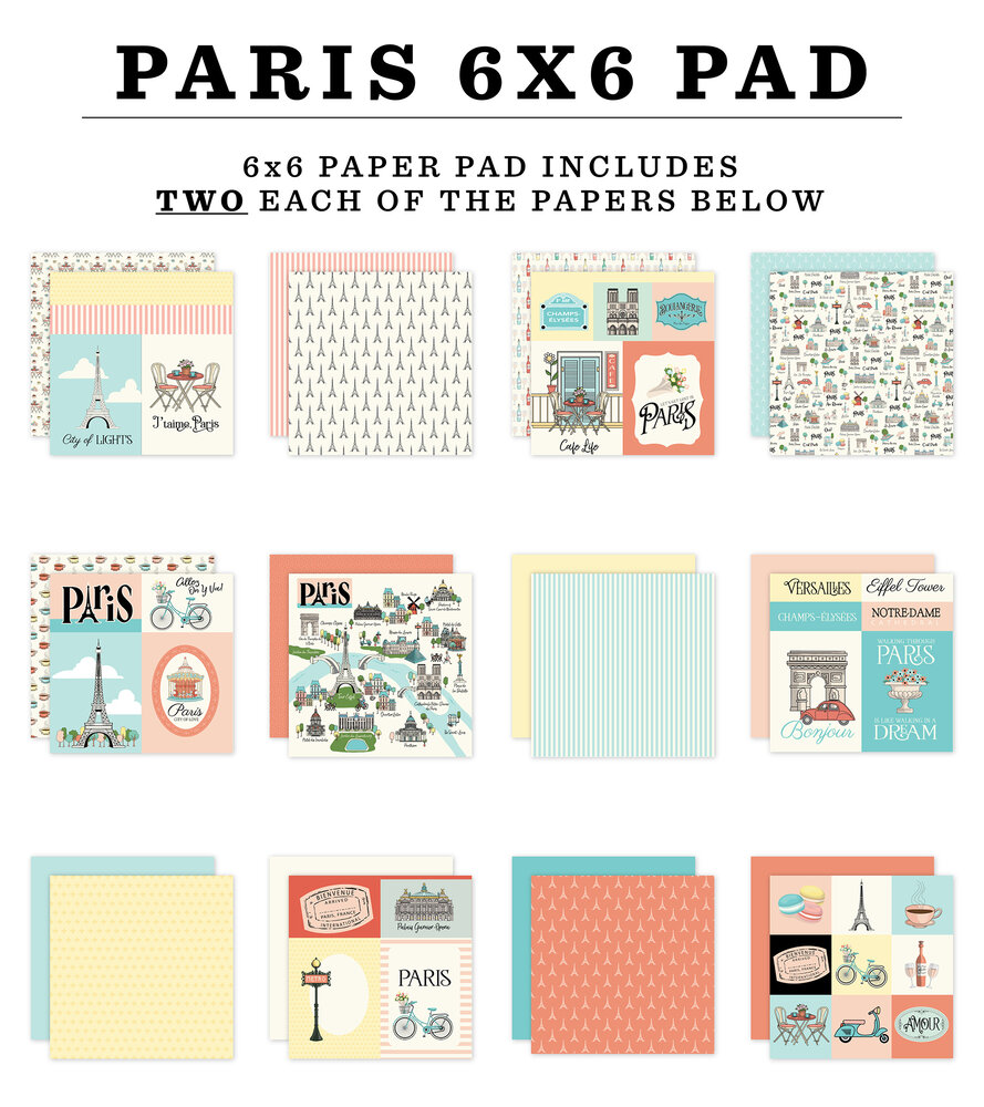 Carta Bella Paris 6x6 Inch Paper Pad (CBP405023) Carta Bella Paris 6x6 Inch Paper Pad (CBP405023)