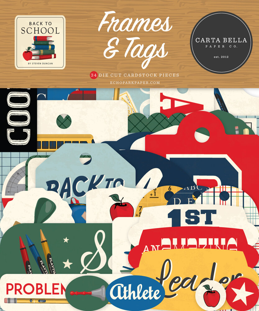 Carta Bella Back To School Frames & Tags (CBBTS401025) Carta Bella Back To School Frames & Tags (CBBTS401025)