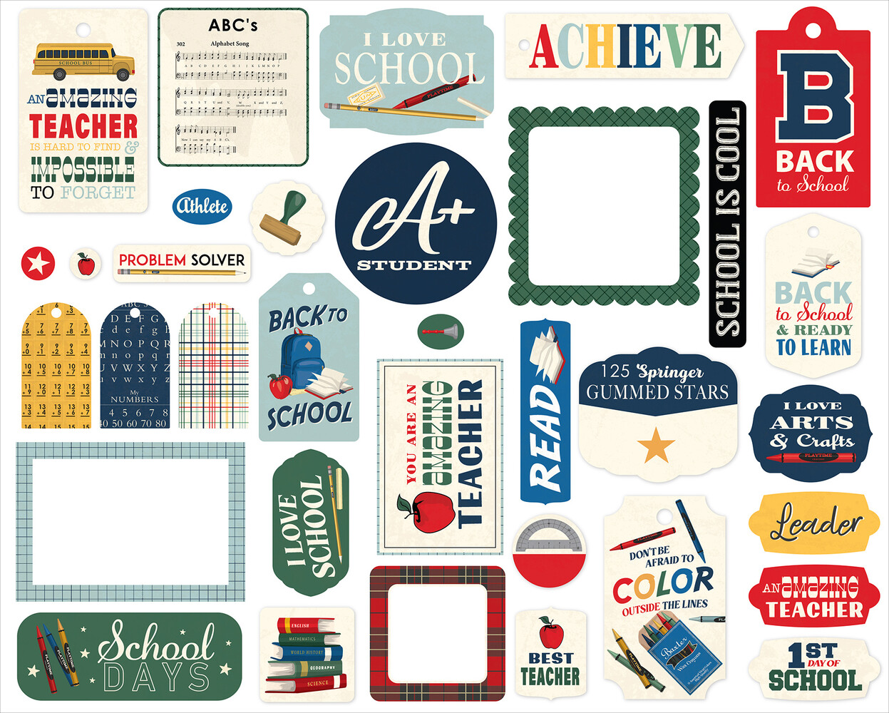 Carta Bella Back To School Frames & Tags (CBBTS401025) Carta Bella Back To School Frames & Tags (CBBTS401025)