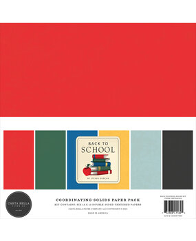 Carta Bella Back To School 12x12 Inch Coordinating Solids Paper Pack (CBBTS401015)