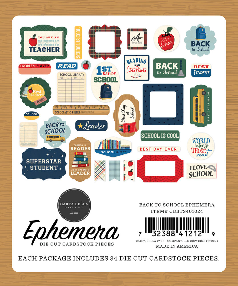 Carta Bella Back To School Ephemera (CBBTS401024) Carta Bella Back To School Ephemera (CBBTS401024)