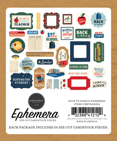 Carta Bella Back To School Ephemera (CBBTS401024) Carta Bella Back To School Ephemera (CBBTS401024)