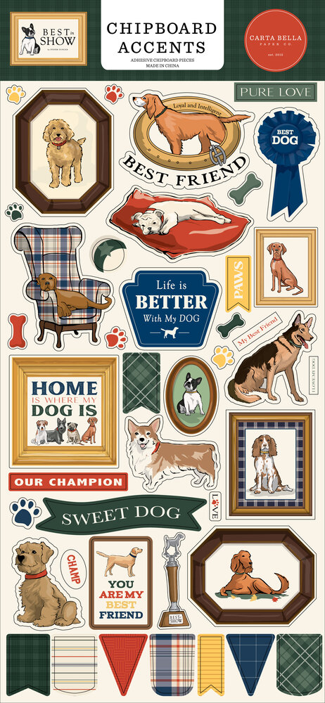 Carta Bella Best In Show Chipboard Accents (CBBIS402021)