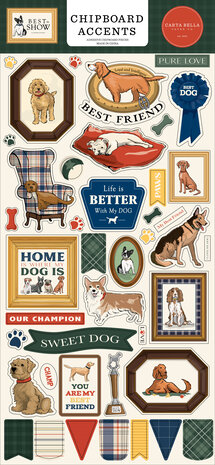Carta Bella Best In Show Chipboard Accents (CBBIS402021)
