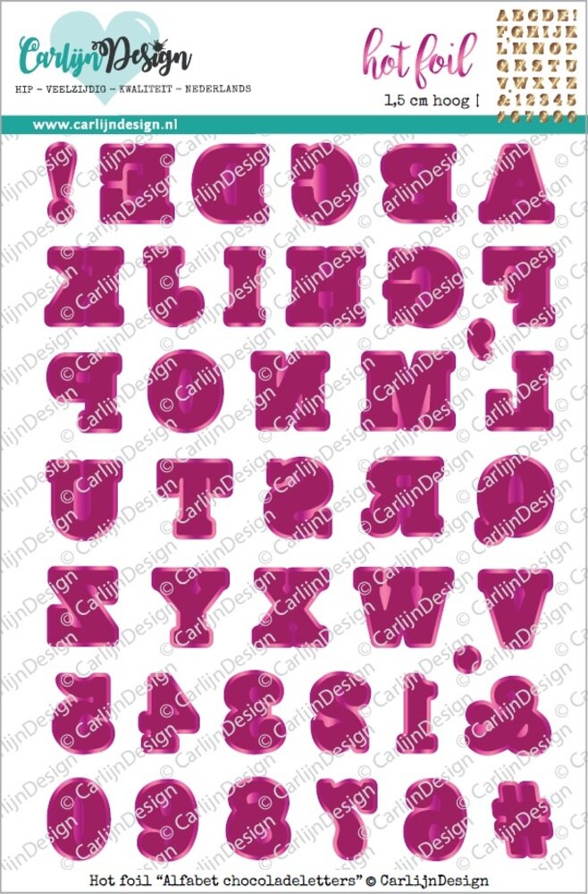 CarlijnDesign Hot Foil Stamps Alphabet Chocolate Letters (CDHF-0060) CarlijnDesign Hot Foil Stamps Alphabet Chocolate Letters (CDHF-0060)