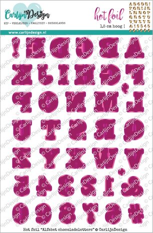 CarlijnDesign Hot Foil Stamps Alphabet Chocolate Letters (CDHF-0060) CarlijnDesign Hot Foil Stamps Alphabet Chocolate Letters (CDHF-0060)