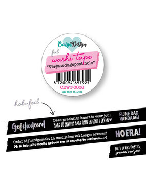 CarlijnDesign Washi Tape Verjaardagspost Holo (CDWT-0008)