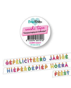 CarlijnDesign Washi Tape Verjaardagspost Kaarsjes (CDWT-0007)