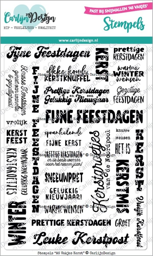 CarlijnDesign Clear Stamps A6 Vakjes Kerst (CDST-0129)
