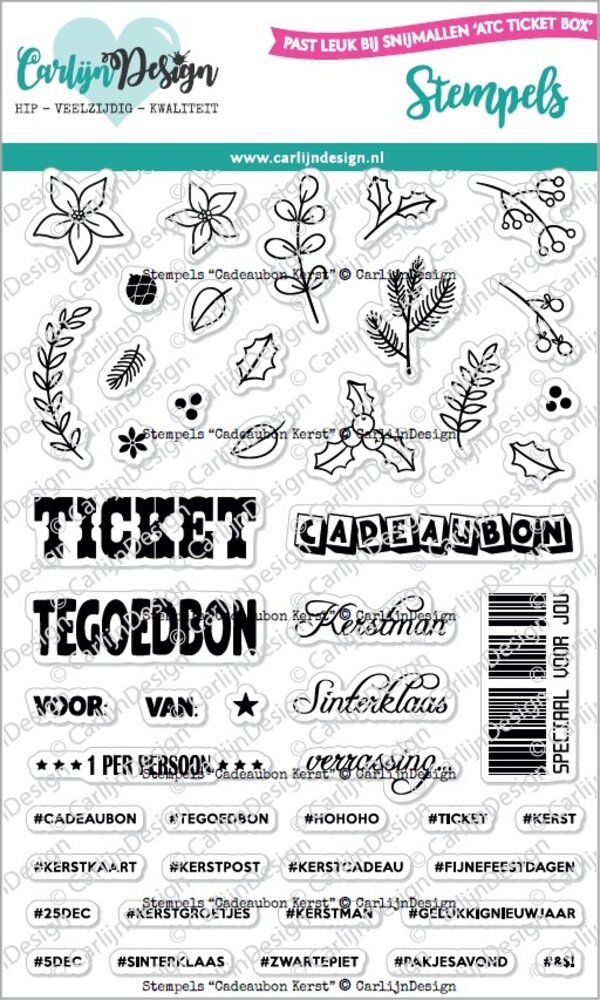 CarlijnDesign Clear Stamps Cadeaubon Kerst (CDST-0132)