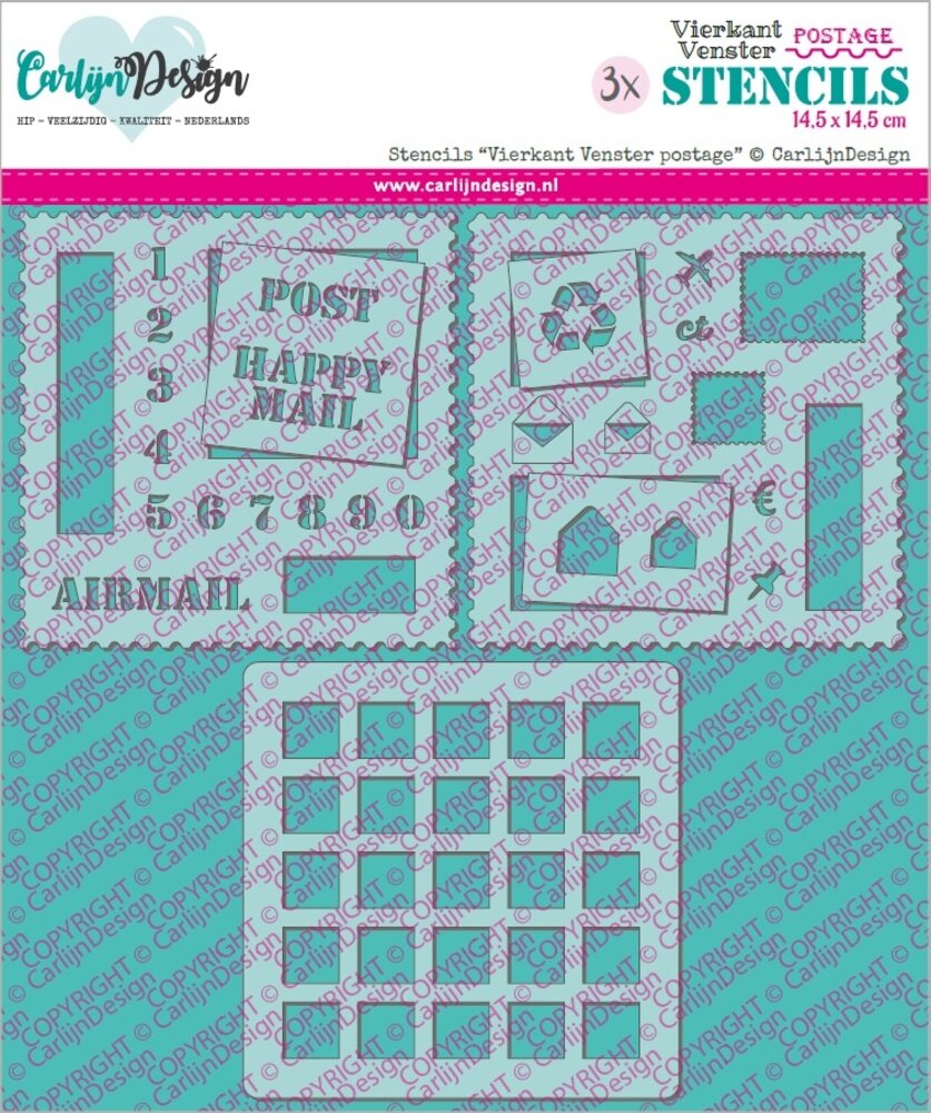 CarlijnDesign Stencils Vierkant Venster Postage (CDSC-0038) CarlijnDesign Stencils Vierkant Venster Postage (CDSC-0038)