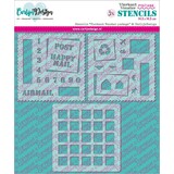 CarlijnDesign Stencils Square Window Postage (CDSC-0038)