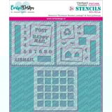 CarlijnDesign Stencils Vierkant Venster Postage (CDSC-0038)