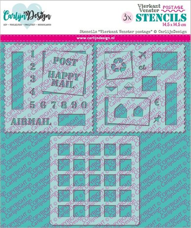 CarlijnDesign Stencils Square Window Postage (CDSC-0038) CarlijnDesign Stencils Square Window Postage (CDSC-0038)