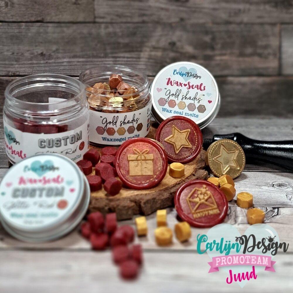 CarlijnDesign Waxzegel Melts Custom Glitter Red (CDWX-0086) CarlijnDesign Waxzegel Melts Custom Glitter Red (CDWX-0086)