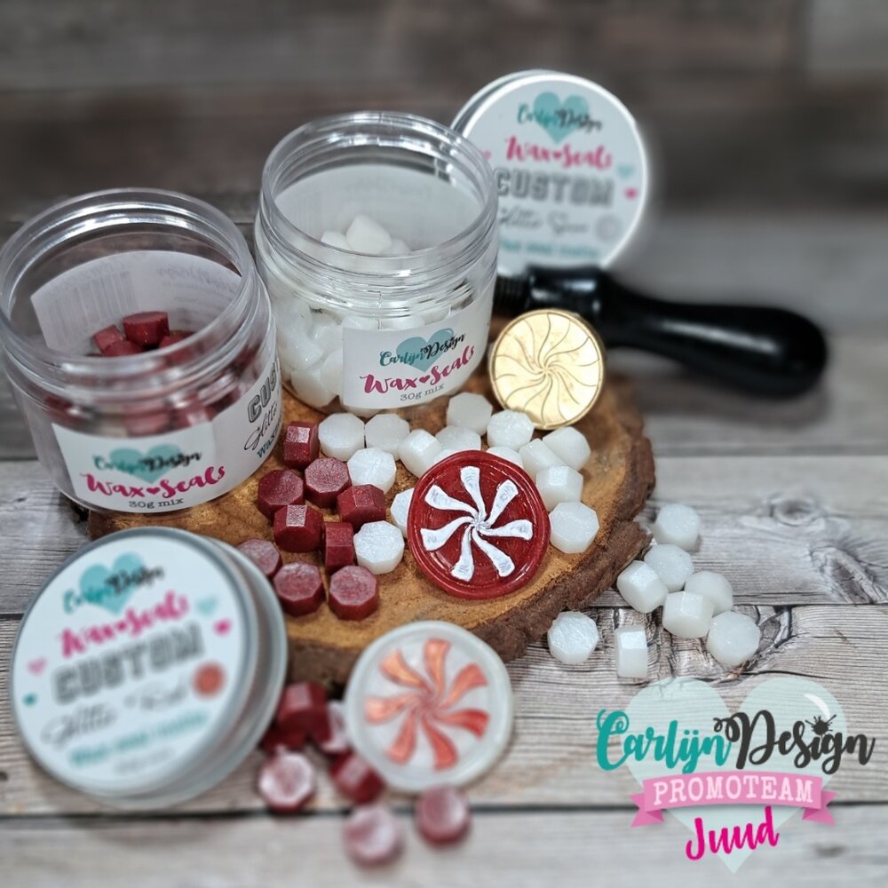 CarlijnDesign Waxzegel Melts Custom Glitter Snow (CDWX-0087)