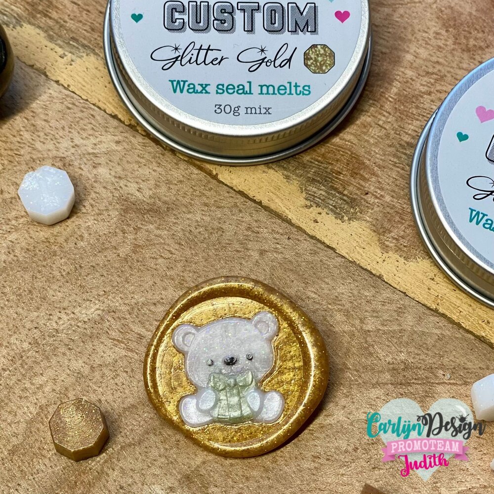 CarlijnDesign Waxzegel Melts Custom Glitter Snow (CDWX-0087)