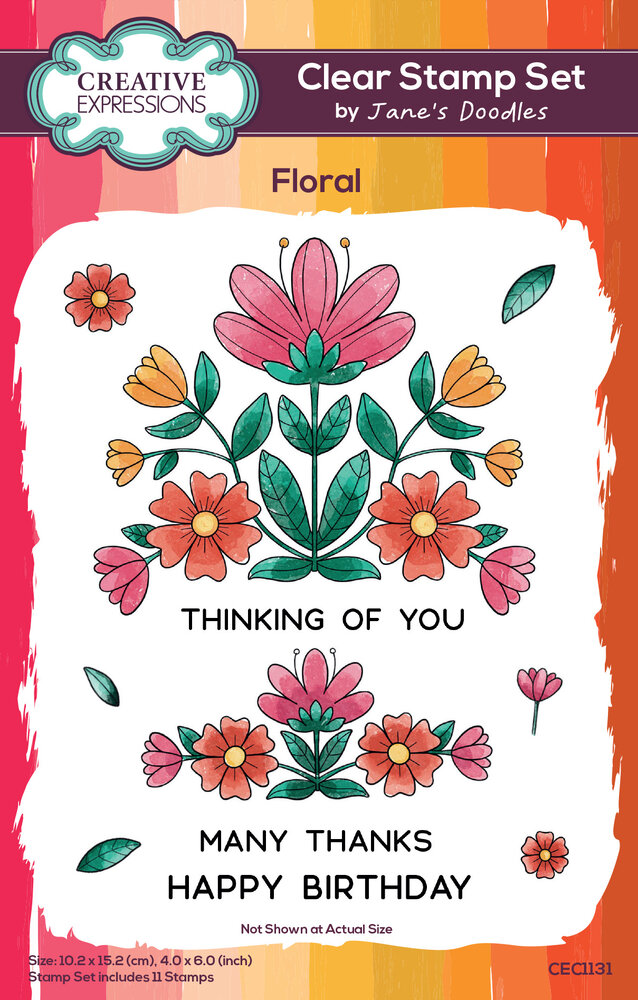 Creative Expressions Jane's Doodles Clear Stamp A6 Floral (CEC1131) (OUTLET) Creative Expressions Jane's Doodles Clear Stamp A6 Floral (CEC1131) (OUTLET)