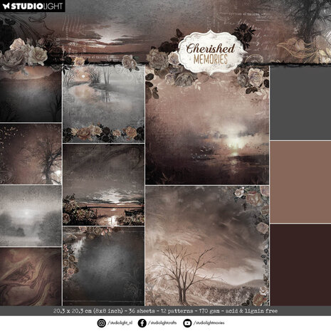 Studio Light Cherished Memories Designer Paper Pad Background (SL-CM-DPP265) (DISCONTINUED)