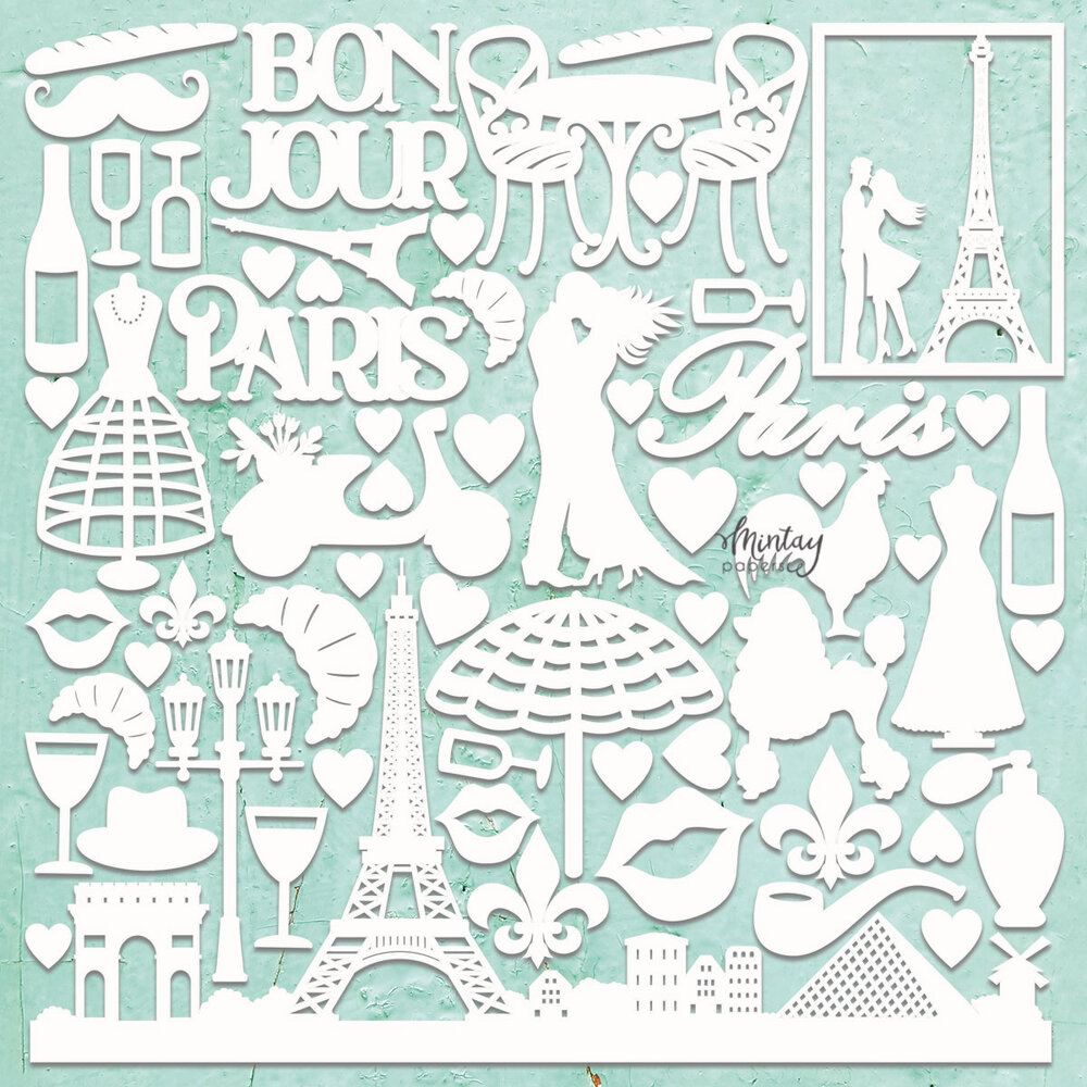 Mintay Chippies Decor 12x12 Inch Paris (MT-CHIP2-D95)