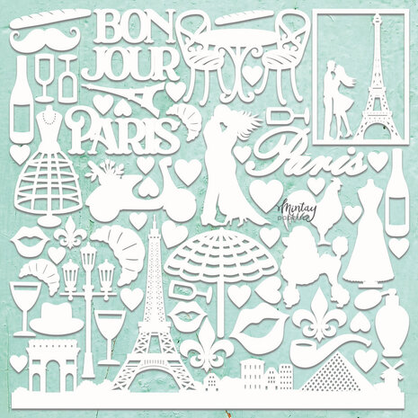 Mintay Chippies Decor 12x12 Inch Paris (MT-CHIP2-D95)