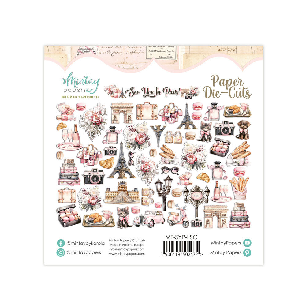 Mintay See You In Paris Paper Die-Cuts (60pcs) (MT-SYP-LSC)