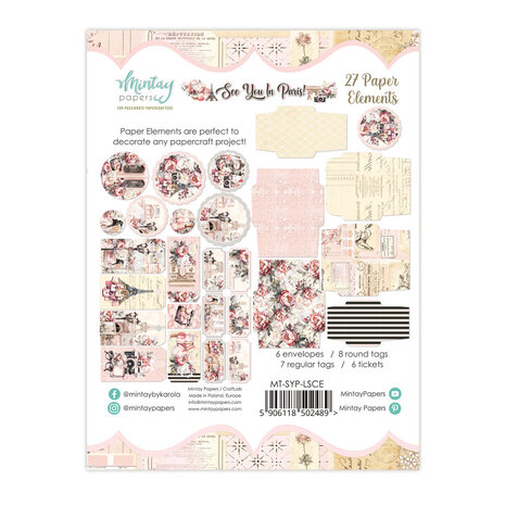 Mintay See You In Paris 6x8 Inch Paper Elements (27pcs) (MT-SYP-LSCE)
