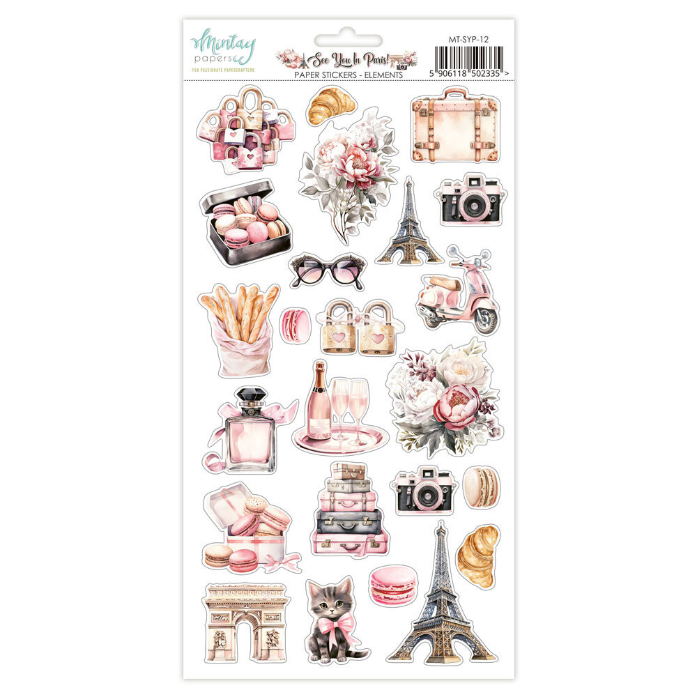 Mintay See You In Paris 6x12 Inch Paper Stickers Elements (MT-SYP-12)