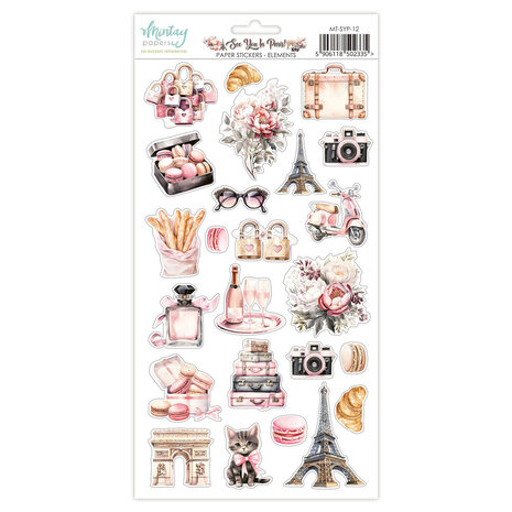 Mintay See You In Paris 6x12 Inch Paper Stickers Elements (MT-SYP-12)