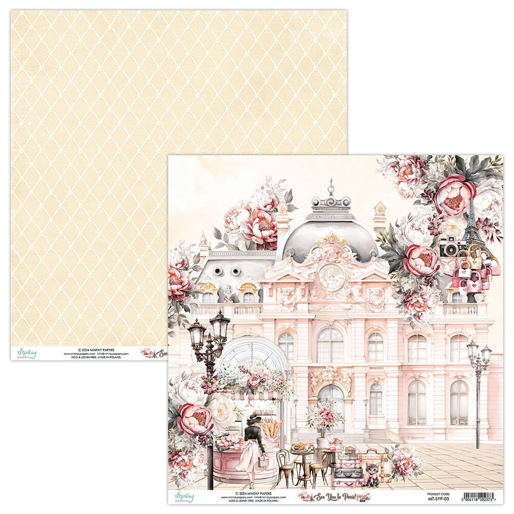 Mintay See You In Paris 12x12 Inch Scrapbooking Paper Set (MT-SYP-07) Mintay See You In Paris 12x12 Inch Scrapbooking Paper Set (MT-SYP-07)