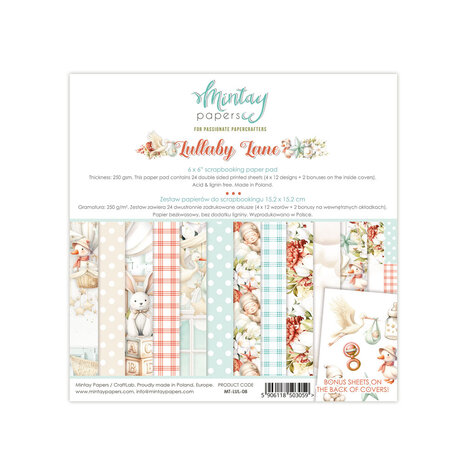 Mintay Lullaby Lane 6x6 Inch Scrapbooking Paper Pad (MT-LUL-08)