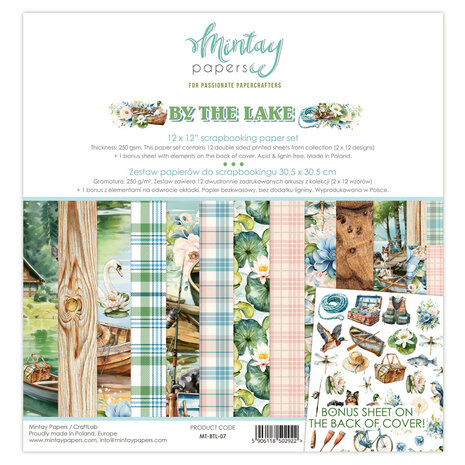 Mintay By The Lake 12x12 Inch Scrapbooking Paper Set (MT-BTL-07) Mintay By The Lake 12x12 Inch Scrapbooking Paper Set (MT-BTL-07)