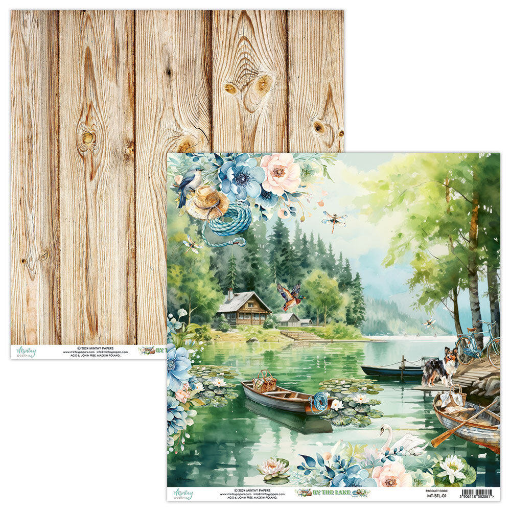 Mintay By The Lake 12x12 Inch Scrapbooking Paper Set (MT-BTL-07) Mintay By The Lake 12x12 Inch Scrapbooking Paper Set (MT-BTL-07)
