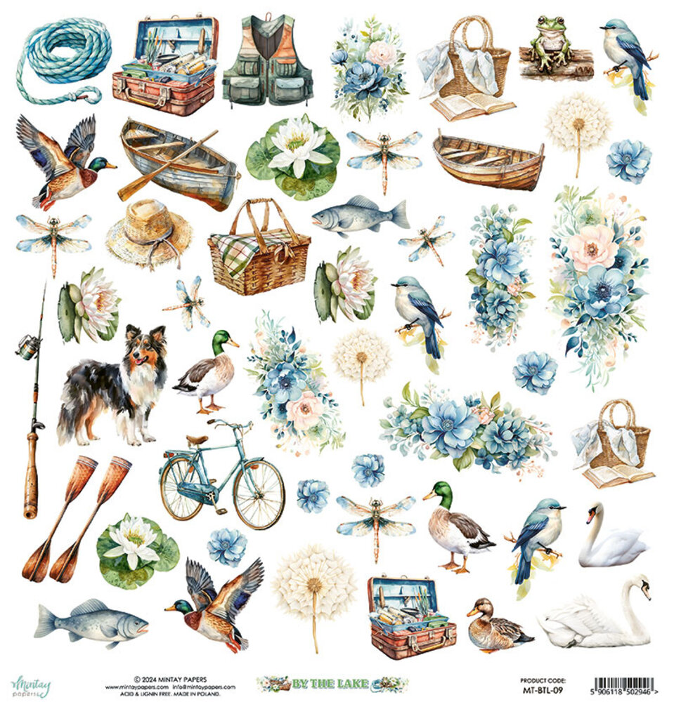 Mintay By The Lake 12x12 Inch Paper Elements (MT-BTL-09)