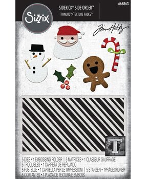 Sizzix 2D Texture Fades w/ Thinlits Die by Tim Holtz Vault Side Order Christmas Minis (1+5pcs) (666863) Sizzix 2D Texture Fades w/ Thinlits Die by Tim Holtz Vault Side Order Christmas Minis (1+5pcs) (666863)