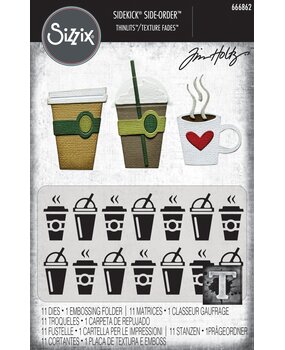 Sizzix 2D Texture Fades w/ Thinlits Die by Tim Holtz Vault Side Order Fresh Brewed (1+11pcs) (666862) Sizzix 2D Texture Fades w/ Thinlits Die by Tim Holtz Vault Side Order Fresh Brewed (1+11pcs) (666862)