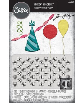 Sizzix 2D Texture Fades w/ Thinlits Die by Tim Holtz Vault Side Order Celebrate (1+8pcs) (666861) Sizzix 2D Texture Fades w/ Thinlits Die by Tim Holtz Vault Side Order Celebrate (1+8pcs) (666861)
