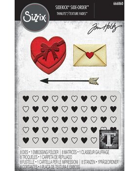 Sizzix 2D Texture Fades w/ Thinlits Die by Tim Holtz Vault Side Order Love Notes (1+8pcs) (666860) Sizzix 2D Texture Fades w/ Thinlits Die by Tim Holtz Vault Side Order Love Notes (1+8pcs) (666860)