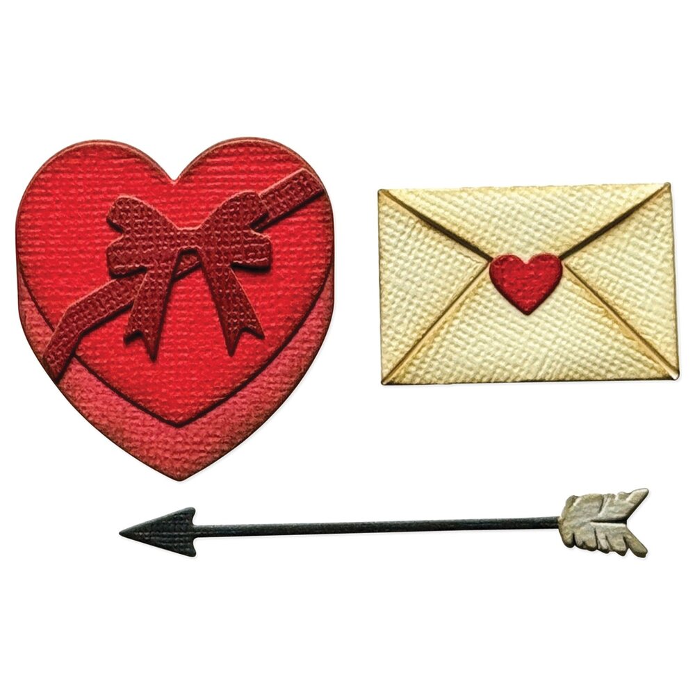 Sizzix 2D Texture Fades w/ Thinlits Die by Tim Holtz Vault Side Order Love Notes (1+8pcs) (666860)