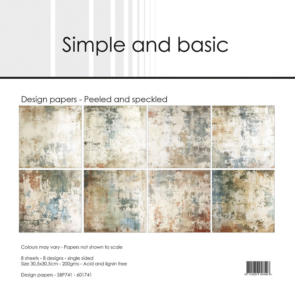 Simple and Basic Peeled and Speckled 12x12 Inch Paper Pack (SBP741)
