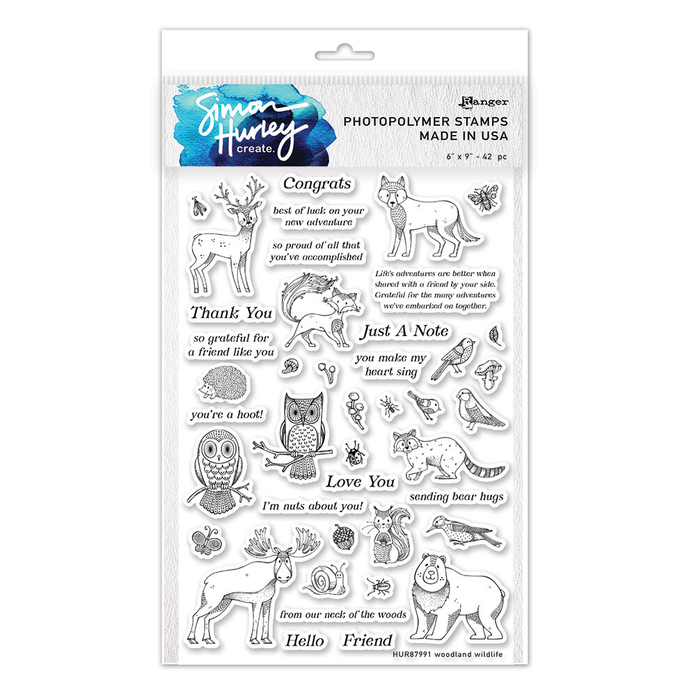Simon Hurley create. Photopolymer Stamps 6x9 Inch Woodland Wildlife ...