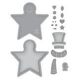 Spellbinders Felt Snowman Star Etched Dies (S7-262)