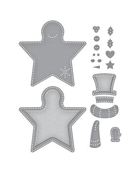 Spellbinders Felt Snowman Star Etched Dies (S7-262)