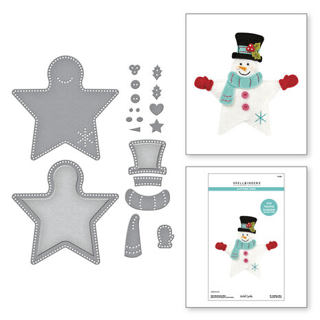 Spellbinders Felt Snowman Star Etched Dies (S7-262) Spellbinders Felt Snowman Star Etched Dies (S7-262)