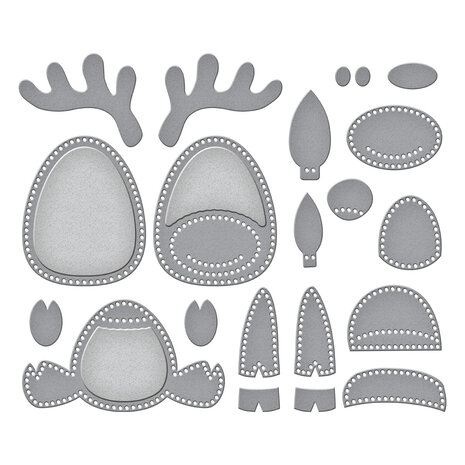 Spellbinders Felt Reindeer Etched Dies (S7-259) (DISCONTINUED)